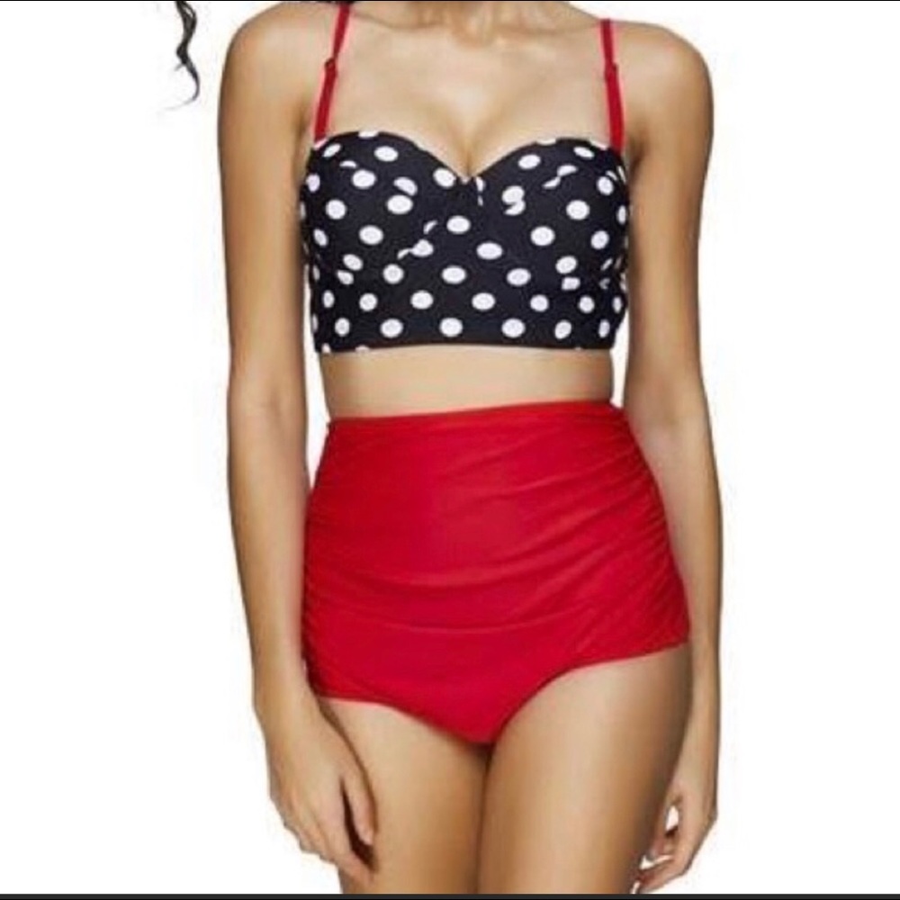 Pin up style polka dot bikini
